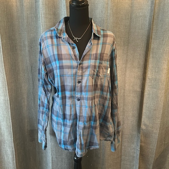 Blue Plaid Columbia Button Up - Picture 1 of 3
